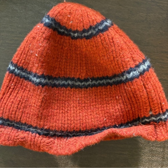J. Crew Orange and Navy Cozy Knit Beanie - Picture 4 of 6